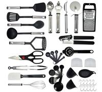 Kitchen Utensils Set - 30 Pcs Heat Resistant Cooking Utensils Nylon and Stainless Steel - Cooking Spoon, Ladle, Spatula, and Can Opener - Gadgets & Kitchen Accessories Ideal Xmas Gift