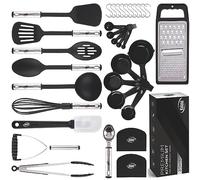 Kitchen Utensils Set 35 PCS Cooking Utensils Set, Nonstick and Heat Resistant Nylon Stainless Steel Silicone Spatula Set - Kitchen Gadgets Home Essentials Kitchen Accessories, Apartment Must Haves