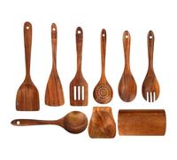 Kitchen Utensils Set | Easy Clean Hanging Accessories | Wooden Kitchen Spoons, for Party Meal Prep Apartment Bedroom Holiday Dinner Home New Professional