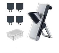 Kitchen utility tools, multi-functional vegetable cutter, three kinds of blades can be switched at will, cut into pieces, cut into slices, cut into silk (Dark blue)