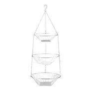 Kitchen Vegetable Baskets - 3 Tier Wire Storage Rack | Metal Food Storage Container | for Food, Bread, Potatoes, Onions, Pantry, Gardening, Bathroom, Garden