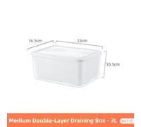 Kitchen Vegetable Washing Basket With Double Layer And Dustproof Cover, Useful For Washing, Draining, And Keeping Fruits And Vegetables Dust(White2)