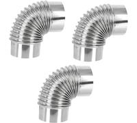 Kitchen Ventilation ducting Elbow, 4pcs Chimney Exhaust Ventilation Duct Stove 90 Degree Flue Flexible Hose Flexible Wood Fire Exhaust Vent Elbow Tube(18X8CMx3pcs)
