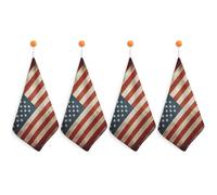 Kitchen Vintage American USA Flag Hand Towels with Hanging Loops, Highly Absorbent & Quick Drying Towels for Kitchen Bathroom, Microfiber Cleaning Cloth, Dish Towel, Tea Towel Decorative, Dish Rag(12x