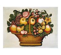 Kitchen Vintage Basket Fruit Flowers Painting Unframed Wall Art Print Poster Home Decor Premium