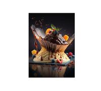 Kitchen Wall Art Picture. Print on Canvas. Chocolate Cake 3. Modern Dining Room Restaurant Decoration Painting 42x30cm Unframed