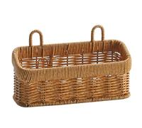 Kitchen Wall Basket with Two Integrated Attachment Rings, S | Open-Weave Woven Sides, Easy-to-Clean Design, Dedicated Storage for Garlic and Similar Ingredients Inside a Cabinet