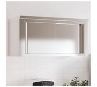 Kitchen Wall Cabinet Silver Stainless Steel 92x40x46cm 2pc Sliding Doors Mounted