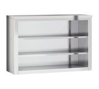 Kitchen Wall Cabinet with Sliding Doors Storage Cabinet Stainless Steel vidaXL