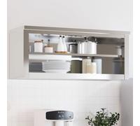 Kitchen Wall Cabinet with Sliding Doors Storage Cabinet Stainless Steel vidaXL