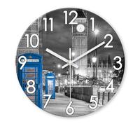 Kitchen Wall Clocks Battery Operated 12 Inch Small Wall Clock Modern Soldier Glass Non Ticking Wall Clock Silent