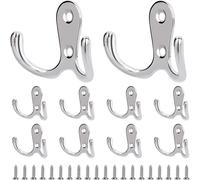 Kitchen Wall Mounted Bi-Metal Hook with Screw Cap (Silver) 10 Pieces (D-583-A)