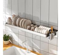 Kitchen wall-mounted draining rack above sink shelf stainless steel dish rack, 55CM-95CM (Size : 95 cm/37.4 inches)