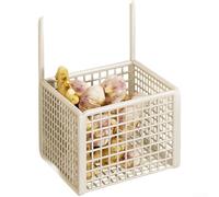 Kitchen Wall Organizer Mounts on Wall with Open Grid for Garlic Onions Seasonings and Root Vegetables Storage Functionality (2 White)