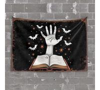 Kitchen Wall Sign A Hand Emerges From An Open Book, Surrounded By Bats And Glowing Orbs. Tapestry Posters For Teens Decorative Signs For Home Decor(100X150CM)