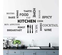 Kitchen Wall Sticker Quote Motivational Lettering Home Wall Decor Vinyl Decal Mural Art Interior Design Living Room Stickers transfers Quotes Family Stencils Decoration Positive Removable Word