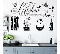 Kitchen Wall Stickers Kitchen Quotes Wall Decals Kitchen Dining Room Wall Decals Wall Art Peel and Stick Kitchen Utensil Decorations Wall Decor Home Decor