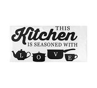 Kitchen Wall Stickers,This Kitchen is Seasoned with Love Wall Stickers,PVC Kitchen Utensil Wall Letter Stickers,Kitchen Food Wall Art Stickers for Dining Baking Kitchen Wall Decor