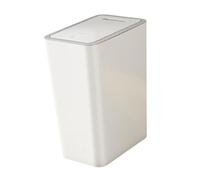 Kitchen Wastebasket with Press Lid, Sealed Garbage Container Bin, Kitchen Rubbish Container, Small Slim Wastebasket, White 12L
