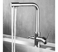 Kitchen Water Filter Faucet with Swivel Spout & Dual Handles - Premium Quality Drinking Water Purification Tap for Home Use