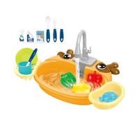 Kitchen Water Toy Set | With tableware for role-playing games and running water for learning at the outside, pool, , yard, for girls and boy