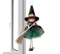 Kitchen Witch Doll - Hangable Animated Witch with Broom Stick | 3D Form Hanged Wizardds Figure | Good Luck Charm Witches for Mother Chef Friend Who Loves to Cook