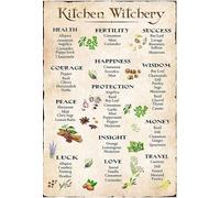 Kitchen Witchy Halloween Kitchen Witch Recipes Wall Decor Tin Signs Vintage Funny Metal Tin Sign 8x12 Inch