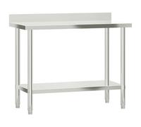 vidaXL Kitchen Work Table with Backsplash 110x55x93 cm Stainless Steel