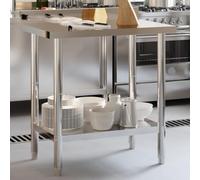 Kitchen Work Table with Upstand Stainless Steel 82.5 x 55 x 93 cm, Catering Equipment for Restaurant, Hotel, Commercial Kitchen, Canteen, Bistro, Bar, Robust, Easy to Clean