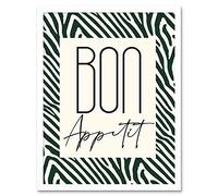 Kitchen Zebra Bon Appetit Typography Art Print Framed Poster Wall Decor 12x16 inch