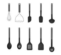 KitchenAid 10pc Utensil Set, Charcoal Grey, Heat Resistant Cooking Utensils, Non-Stick Safe with Durable Handles - Grey - Nylon - Utensils