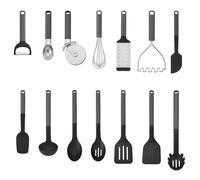 KitchenAid 14pc Utensil Set, Charcoal Grey, Heat Resistant Cooking Utensils, Non-Stick Safe with Durable Handles - Grey - Nylon - Utensils