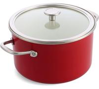 KitchenAid Steel Core Enamel Empire Red Casserole 20cm with Lid