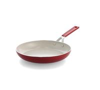 KitchenAid 28cm Ceramic Non-Stick Frying Pan, PFAS-Free, Induction Hob Compatible, Oven & Dishwasher Safe, Silicone Handle, Empire Red