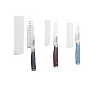 KitchenAid 3-Piece Knife Set, Santoku, Utility, and Pairing Knives with Stainless Steel Blades, Chef Knife Set with Colourful Handles, Ergonomic Grip, Dishwasher Safe