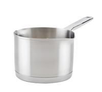 KitchenAid 3-Ply Base Stainless Saucepan with Pour Spouts 1.5 Quart Brushed Stainless Steel
