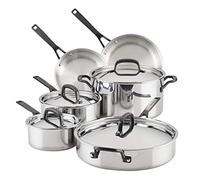 KitchenAid 30001 5-Ply Clad Stainless Steel Cookware Pots and Pans Set, Polished Stainless