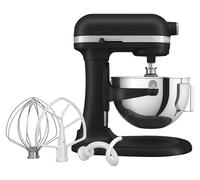 KitchenAid 375 W Heavy Duty Stand Mixer 5.2 Litre, Matte Black, 11 Speed, Planetary Cake Mixer with Bowl Lift, Soft Start, Size: 419 x 287 x 372 mm - Includes Beater, Whisk, & Dough Hook, HW781
