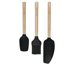 KitchenAid 3pc Bamboo Baking Set - Spoon Spatula, Pastry Brush and Mixer Spatula
