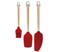 KitchenAid 3pc Birchwood Baking Set with Pastry Brush, Spoon Spatula and Mixer Spatula - Red - Birch Wood - Baking Utenstils