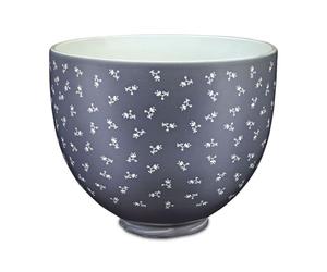 KitchenAid 4.7L Ceramic Mixing Bowl, Vintage Florals Blue Design, Oven, Microwave & Freezer Safe, Fits 4.3L & 4.7L Tilt-Head Stand Mixers