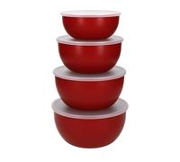 KitchenAid Set of 4 Meal Prep Bowls with Lids, Dishwasher Safe Nesting Food Storage Containers Empire Red