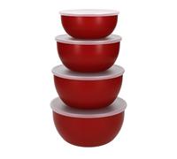 KitchenAid Set of 4 Meal Prep Bowls with Lids, Dishwasher Safe Nesting Food Storage Containers Empire Red