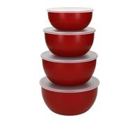 KitchenAid Set of 4 Meal Prep Bowls with Lids, Dishwasher Safe Nesting Food Storage Containers Empire Red