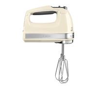 KitchenAid 5KHM9212BAC 9-Speed Hand Mixer, Powerful DC Motor, with 5 Stainless Steel Accessories (Beaters, Whisk, Dough Hooks, Mixing Rod) & Storage Bag, Almond Cream