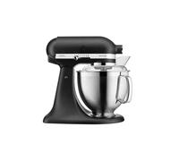 KitchenAid 5KSM185 Artisan Stand Mixer Cast Iron Black - 4.8L & 3L Bowls, Pouring Shield, Whisk, Flat Beater, Dough Hook