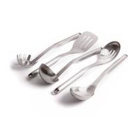 5pc Kitchen Utensil Set Stainless Steel with Slotted Spoon, Slotted Turner, Cooking Spoon, Ladle and Pasta Server KitchenAid Silver One Size