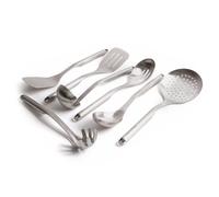 KitchenAid 7pc Stainless Steel Utensil Set with Slotted Spoon and Turner, Cooking Spoon, Ladle, Pasta Server, Strainer and Fish Slice - Silver - Stainless Steel - Utensils
