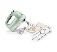 KitchenAid 9-Speed Hand Mixer, 85W Quiet DC Motor with Soft Start, 6 Accessories - Beaters, Whisk, Dough Hooks & Mixing Rod, Swivel Cord, Storage Bag Included, Pistachio