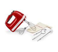 KitchenAid 5KHM9212BER 9-Speed Hand Mixer, Powerful DC Motor, with 5 Stainless Steel Accessories (Beaters, Whisk, Dough Hooks, Mixing Rod) & Storage Bag, Empire Red